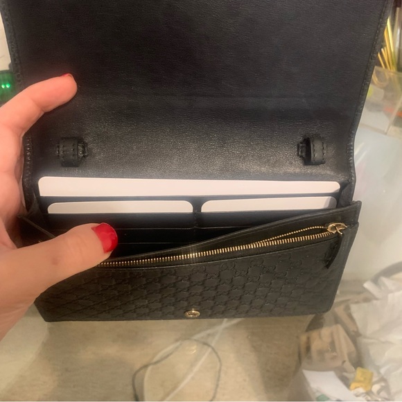 Authentic Gucci Microgussima Monogram Logo Soft Margaux Leather Trifold Wallet - Picture 4 of 15